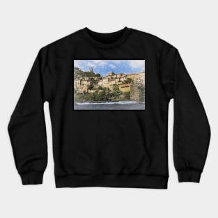 Roquebrun Above The River Orb Digital Art Crewneck Sweatshirt